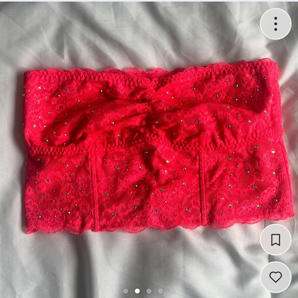 Hot Pick Lace Bandeau with Rhinestones